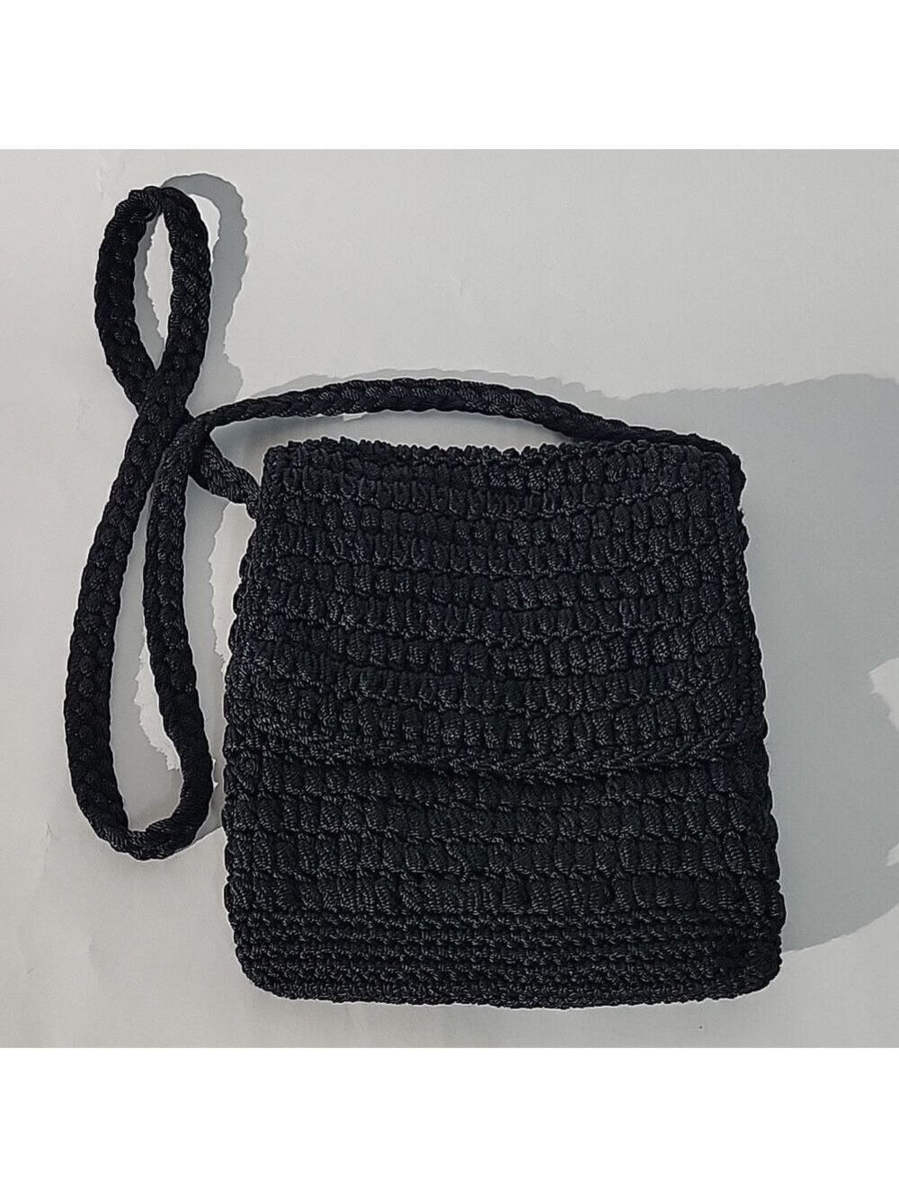 Charter Club Women's Black Woven Crossbody